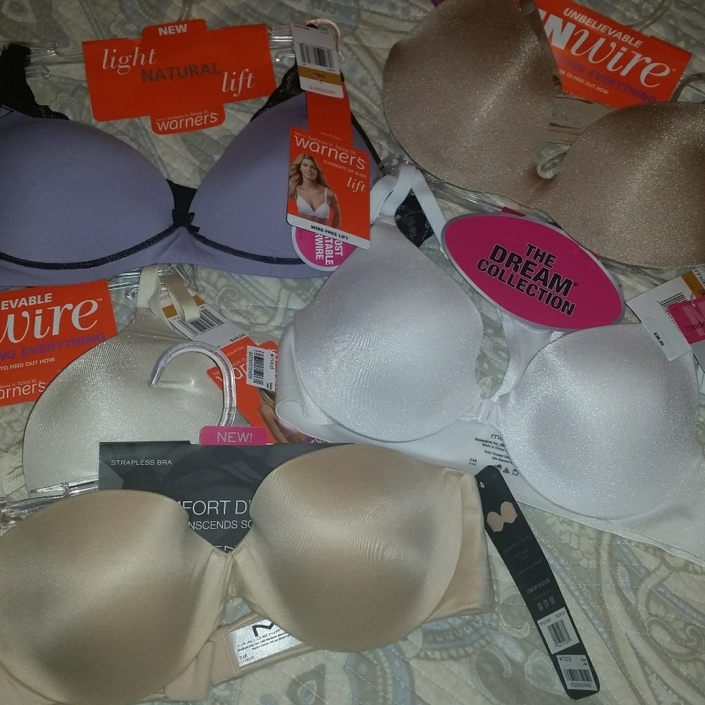 5 new with tags Maidendorm and Warner's bras